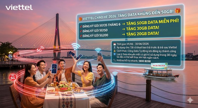 Siêu khuyến mãi tháng 6 - Tặng ngay 50GB data